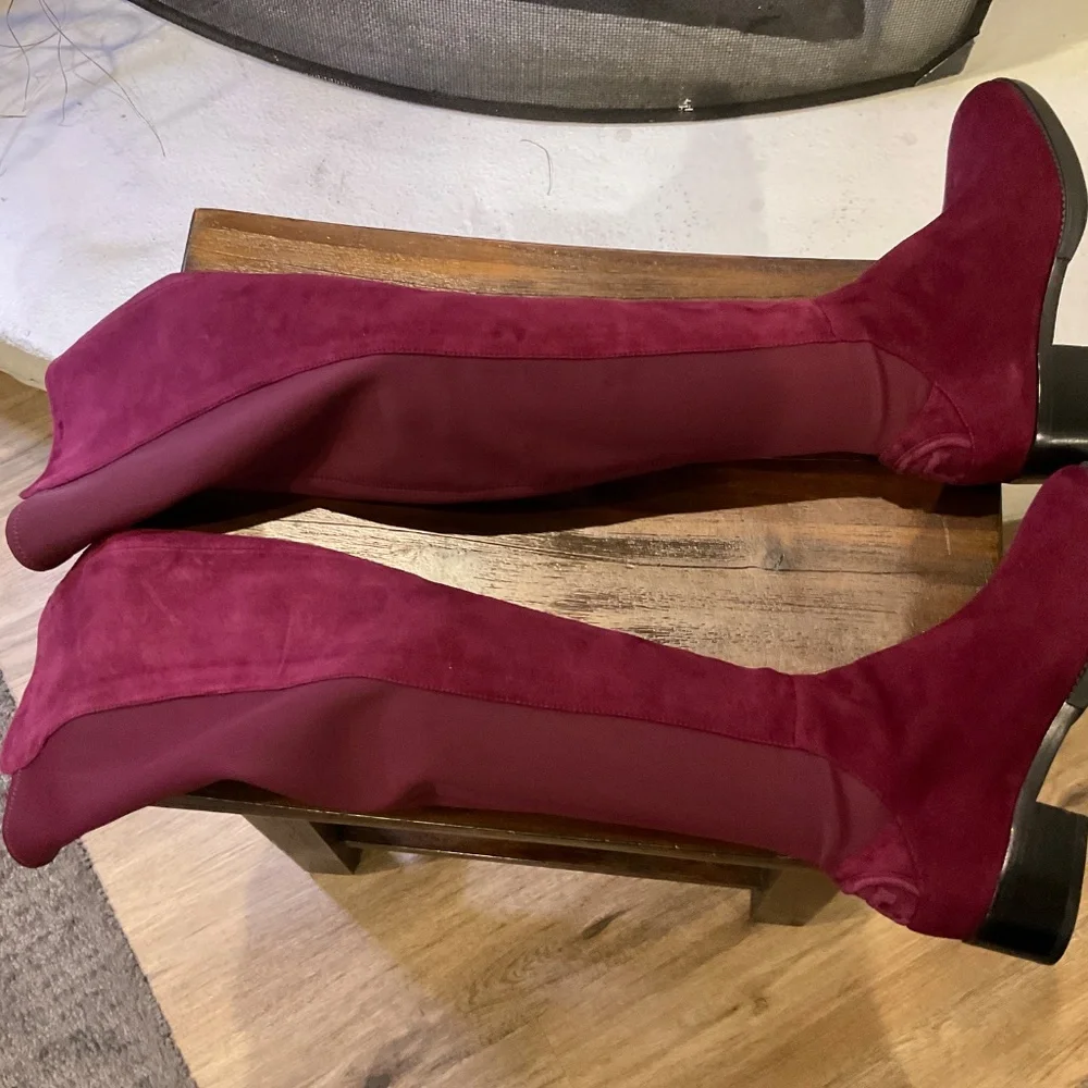 NEW Tory Burch Caitlin Burgundy Suede stretch over the knee boot size 5M